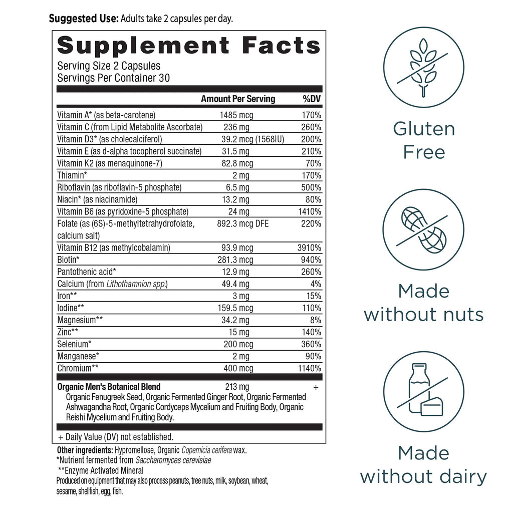Ancient Nutrition Men's Fermented Multi - 60 Capsules - DailyVita