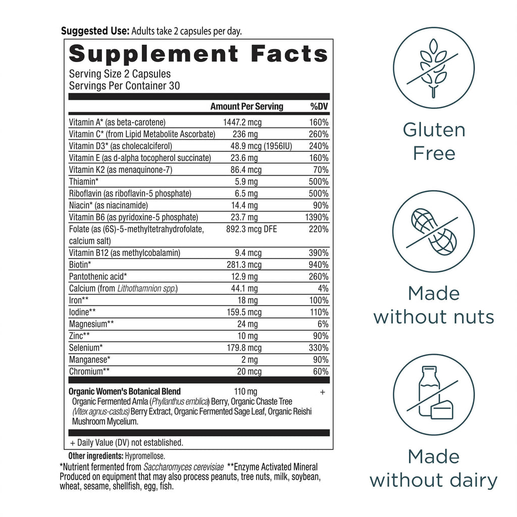 Ancient Nutrition Women's Fermented Multi - 60 Capsules - DailyVita