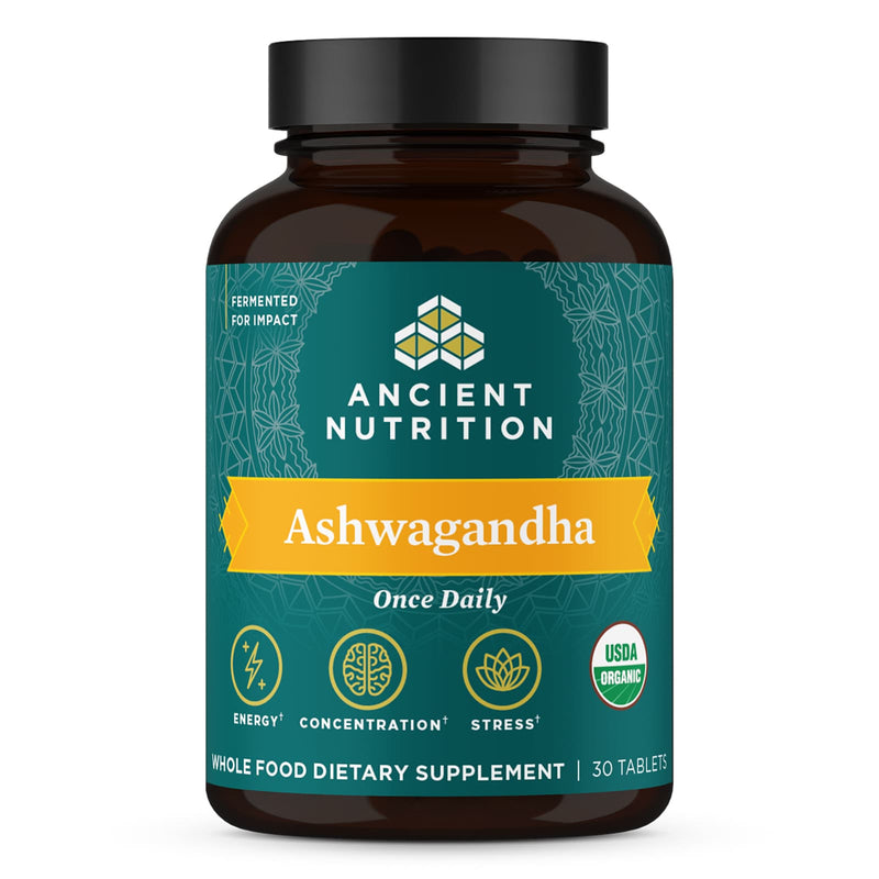 Ancient Nutrition, Ancient Herbals, Organic Ashwagandha, Tablet, 30ct - DailyVita