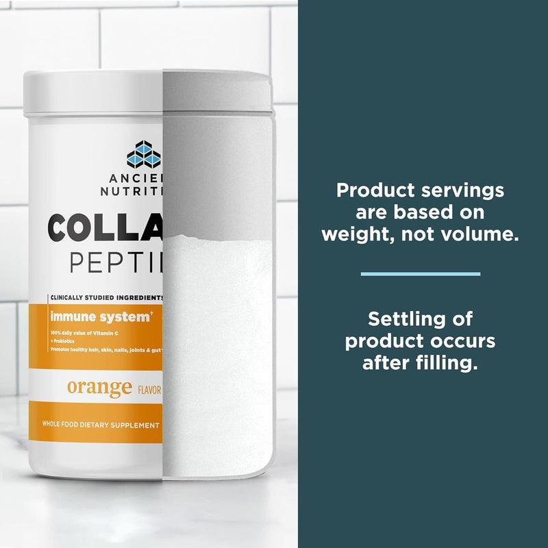 Ancient Nutrition, Collagen Peptides, Immune, Orange, 12 Servings, 9.02 oz (255.6 g) - DailyVita