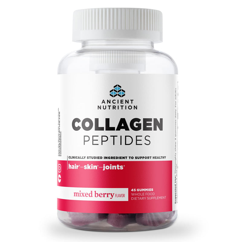 Ancient Nutrition, Collagen Peptides Gummy, Mixed Berry, 45ct - DailyVita