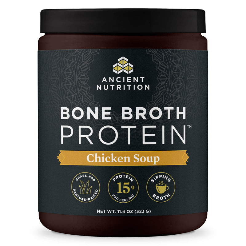 Ancient Nutrition, Bone Broth Protein, Chicken Soup, 15 Servings, 11.37 oz (323 g) - DailyVita