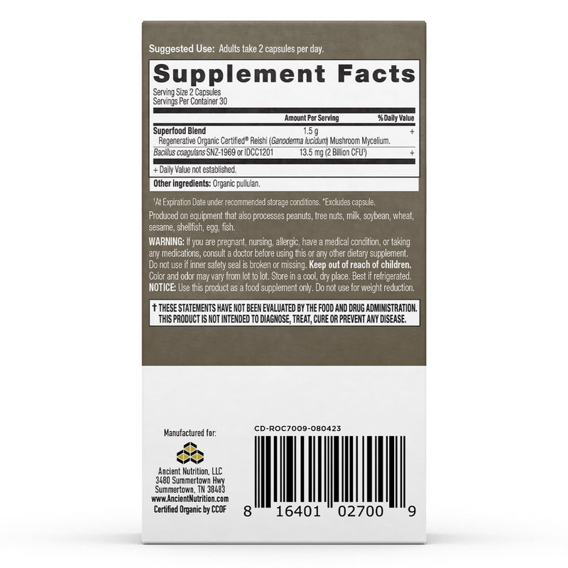 Ancient Nutrition ROC, Capsules, Metabolism Support Probiotics 50B, 60ct - DailyVita