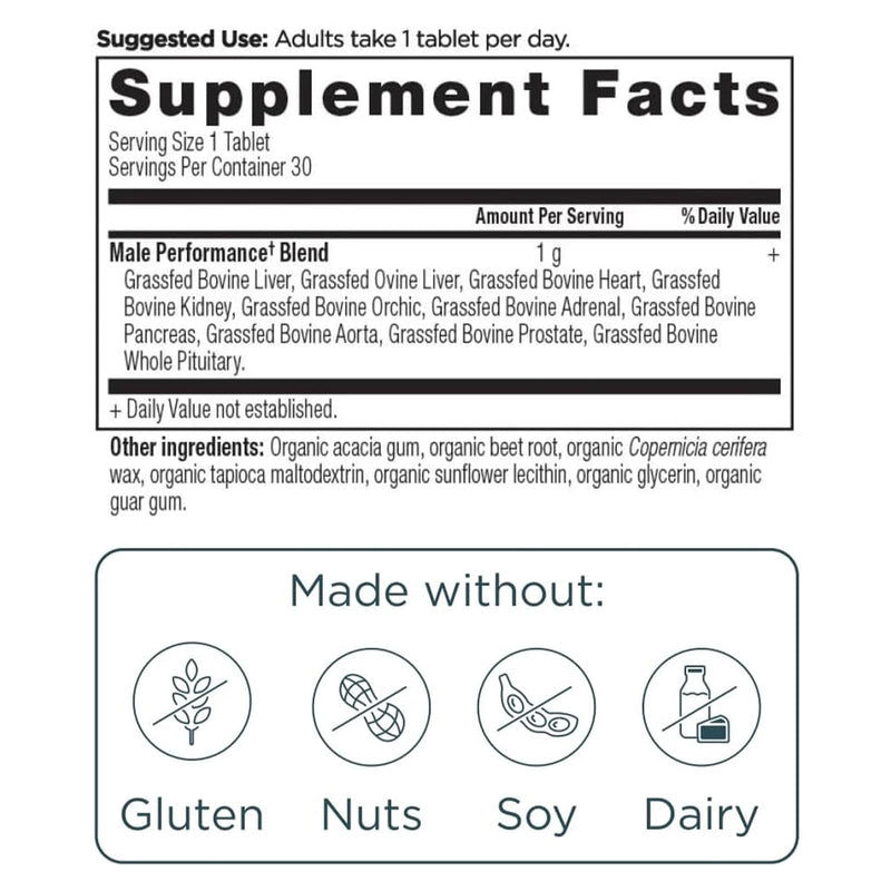 Ancient Nutrition, Ancient Glandulars, Tablet, Once Daily Male Performance, 30ct - DailyVita