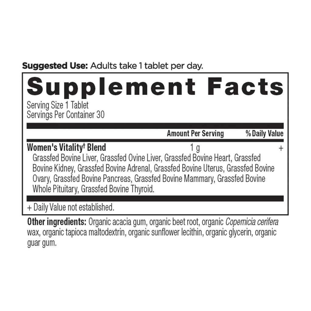 Ancient Nutrition, Ancient Glandulars, Tablet, Once Daily Womens Vitality, 30ct - DailyVita