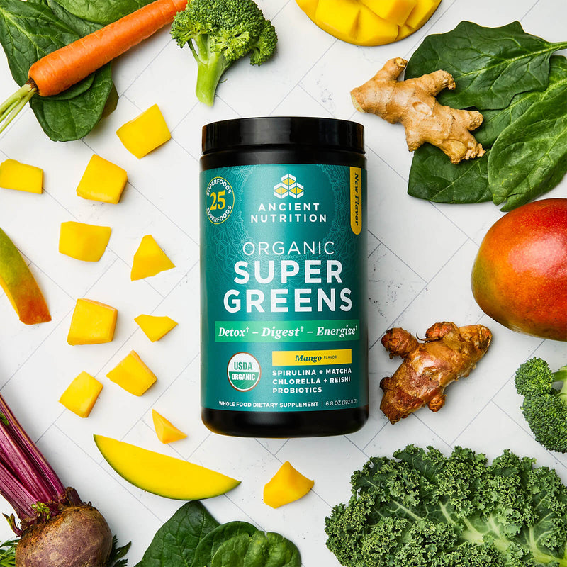 Ancient Nutrition Organic Super Greens Mango