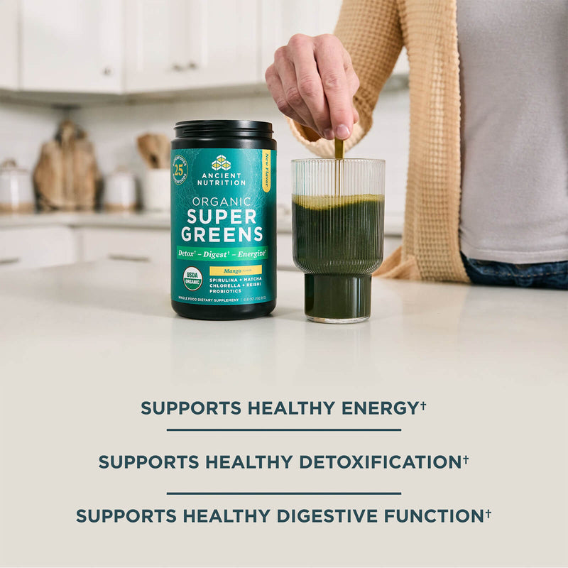 Ancient Nutrition Organic Super Greens Mango