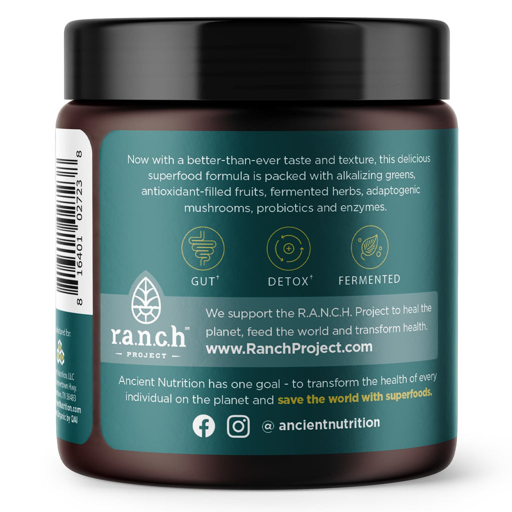 Ancient Nutrition Organic Super Greens Berry 12 Servings - 3.2 oz (90.7 g) - DailyVita