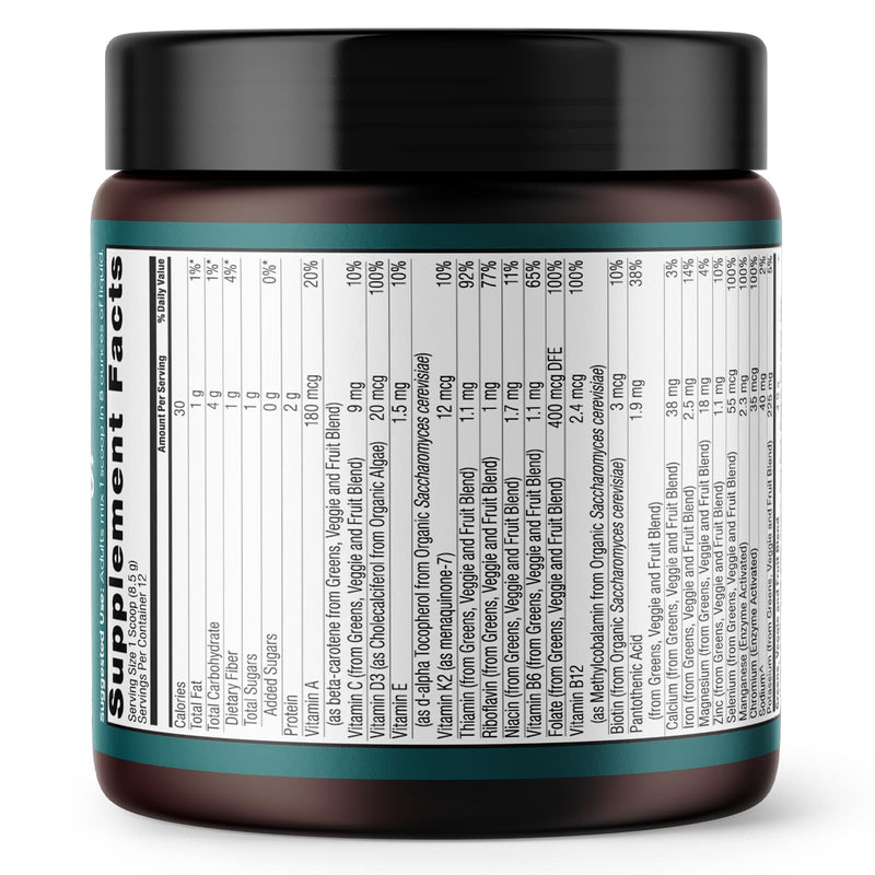 CLEARANCE! Ancient Nutrition Organic Super Greens + Multivitamins 12 Servings, 3.6 oz (102 g), BEST BY 03/2026 - DailyVita