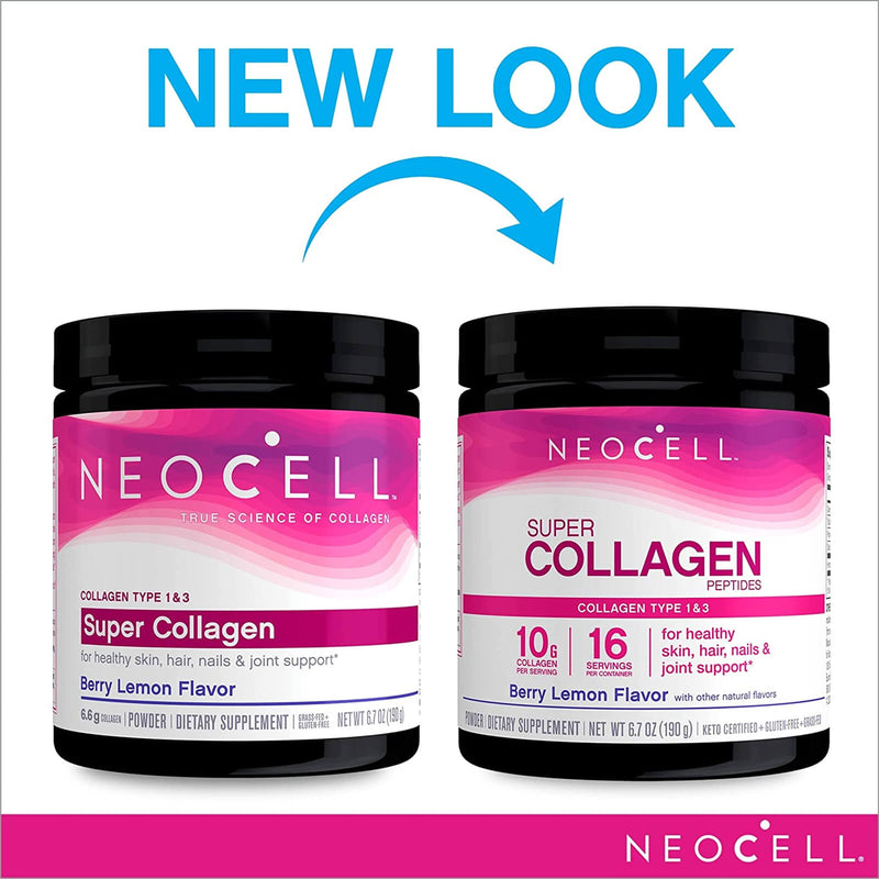 CLEARANCE! NeoCell Super Collagen 6.7 oz Berry Lemon, BEST BY 08/2024 - DailyVita