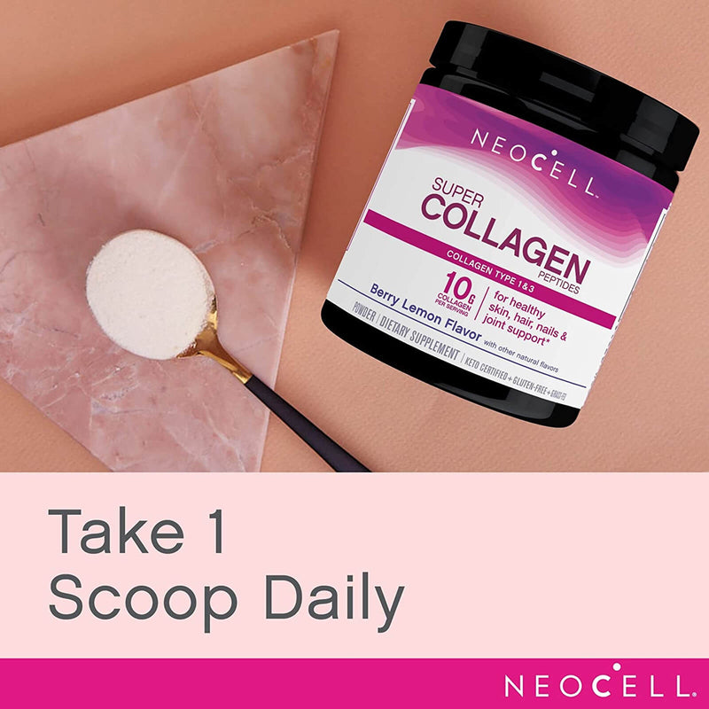 CLEARANCE! NeoCell Super Collagen 6.7 oz Berry Lemon, BEST BY 08/2024 - DailyVita