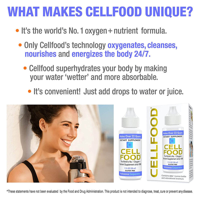 Cellfood Liquid Concentrate 1 oz + Free CellFood book by Lumina Health Oxygen Energy