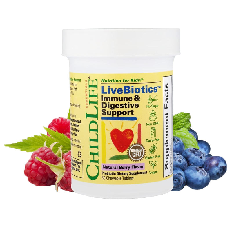 CLEARANCE! ChildLife ChildBiotics Immune + Digestive Support 30 CHEWABLE, BEST BY 04/2025