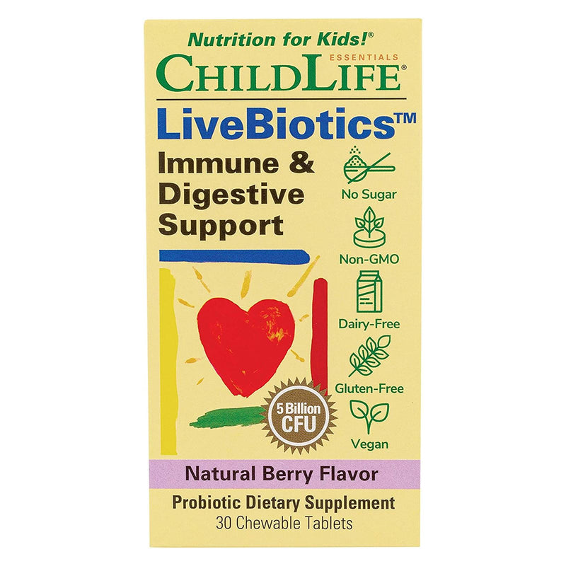 CLEARANCE! ChildLife ChildBiotics Immune + Digestive Support 30 CHEWABLE, BEST BY 04/2025