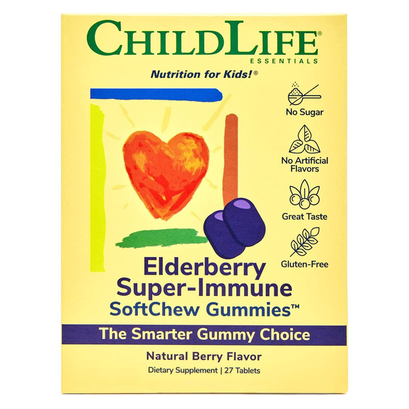 CLEARANCE! ChildLife Elderberry Super-Immune SoftChew Gummies 27 CT, BEST BY 11/2025 - DailyVita