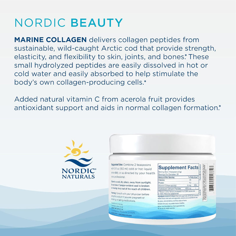 Nordic Beauty Marine Collagen Strawberry 5.3 oz (150 g) Powder