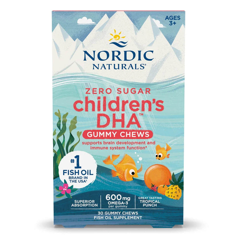 Nordic® Zero Sugar Children's DHA™ Gummy Chews Tropical Punch 30 Gummies