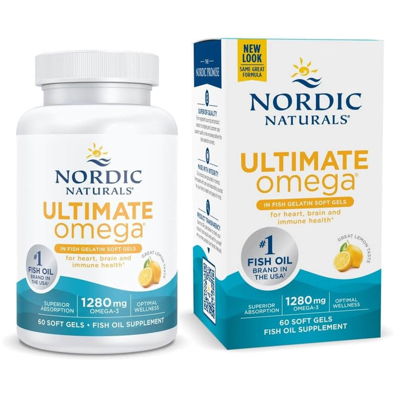 Nordic® Ultimate Omega® in Fish Gelatin Lemon 60 Softgels