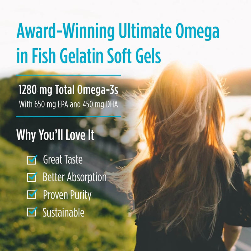 Nordic® Ultimate Omega® in Fish Gelatin Lemon 60 Softgels