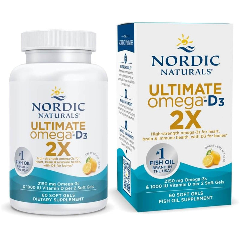 Nordic® Ultimate Omega®-D3 2X Lemon 60 Softgels