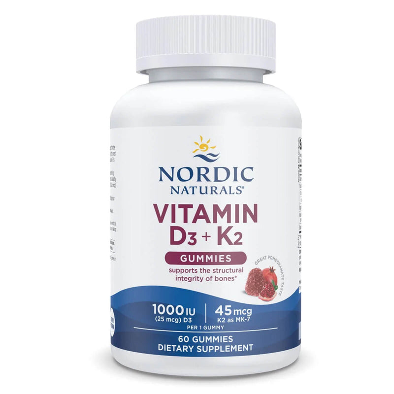 Nordic® Vitamin D3+K2 Pomegranate 60 Gummies