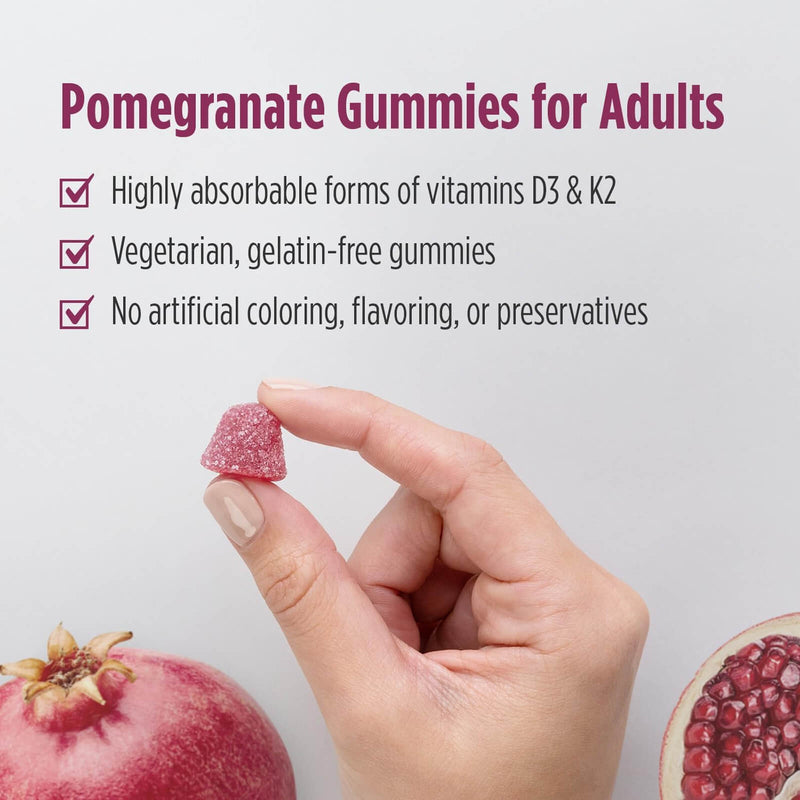 Nordic® Vitamin D3+K2 Pomegranate 60 Gummies