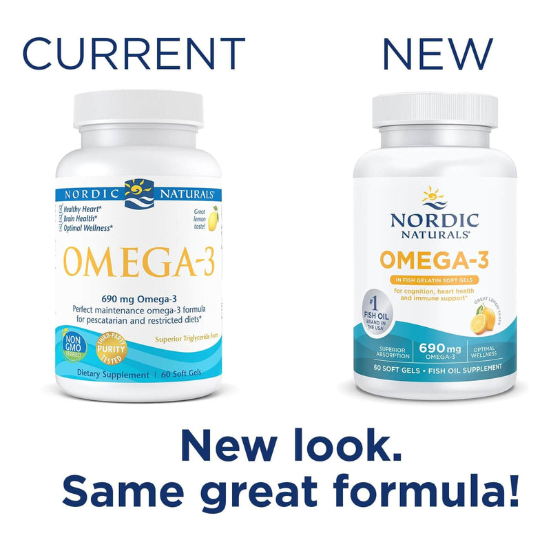 Nordic® Omega-3 in Fish Gelatin Lemon 60 Softgels