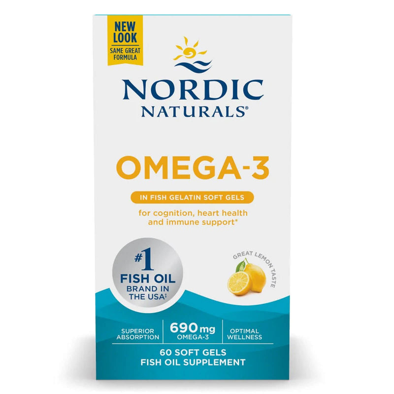 Nordic® Omega-3 in Fish Gelatin Lemon 60 Softgels