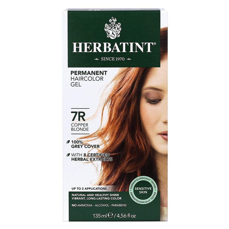 CLEARANCE! Herbatint Permanent Hair Color Gel 7R Copper Blonde, Outer Box Missing or Damaged