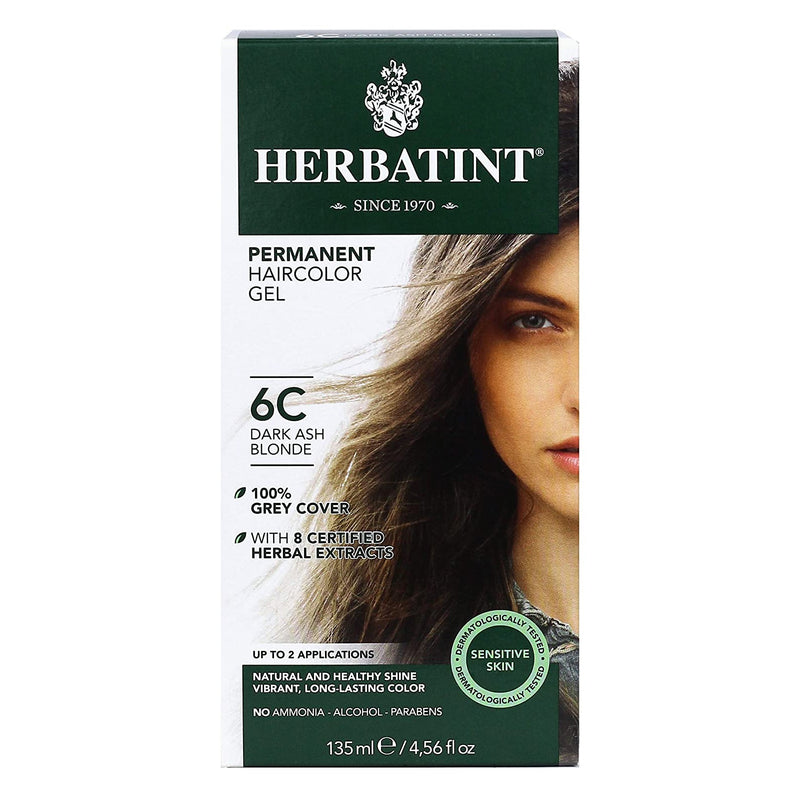 CLEARANCE! Herbatint Permanent Hair Color Gel 6C Dark Ash Blonde, Outer Box Missing or Damaged - DailyVita