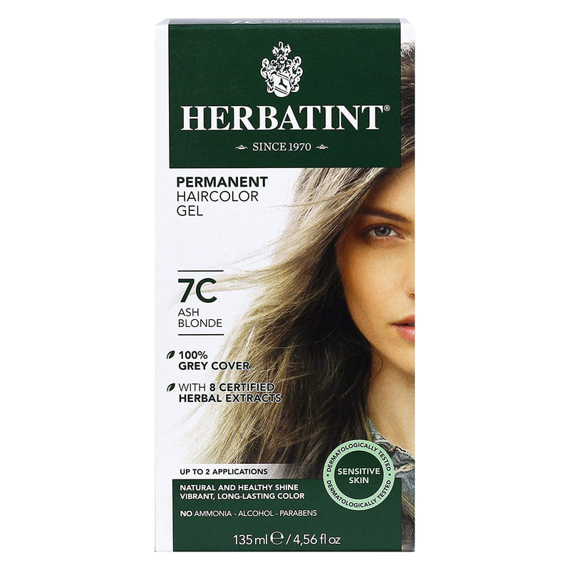 CLEARANCE! Herbatint Permanent Hair Color Gel 7C Ash Blonde, Outer Box Missing or Damaged - DailyVita
