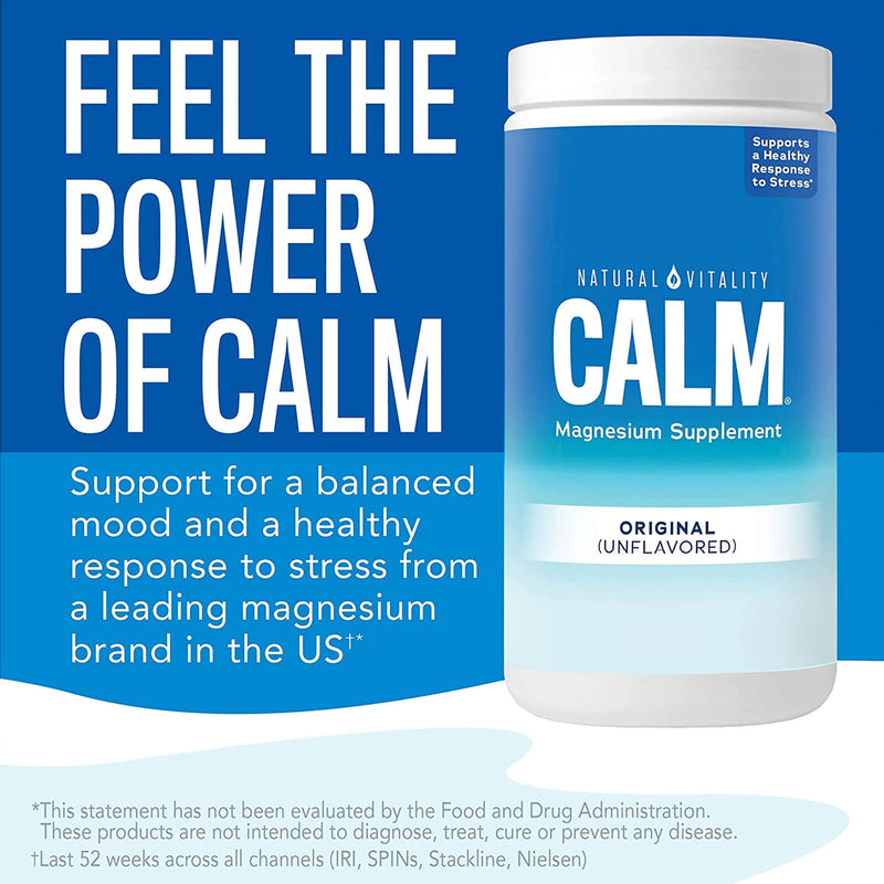 Natural Vitality Calm Magnesium Supplement Anti-Stress Drink Mix Original Flavor 16Oz - DailyVita