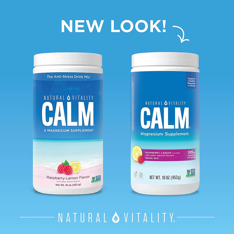 CLEARANCE! Natural Vitality Natural Calm Raspberry Lemon 16 oz, BEST BY 01/2024 - DailyVita