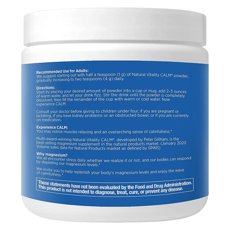 CLEARANCE! Natural Vitality Calm Magnesium Sweet Lemon 8 oz, BEST BY 02/2026 - DailyVita