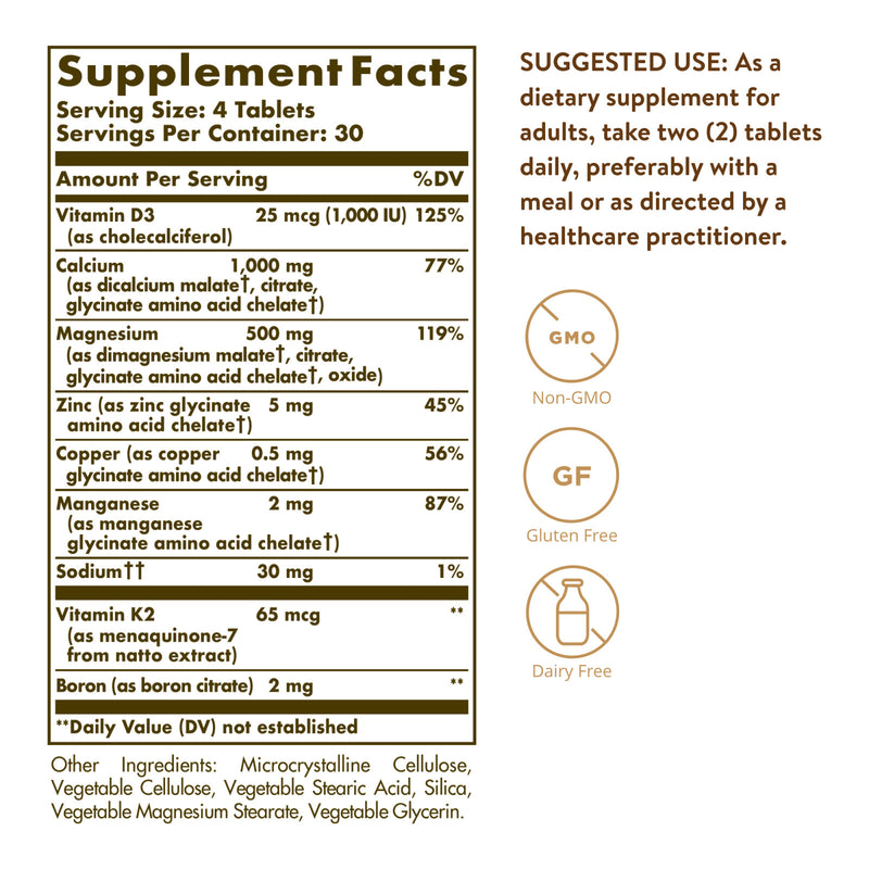 Solgar Advanced Calcium Complex 120 Tablets - DailyVita