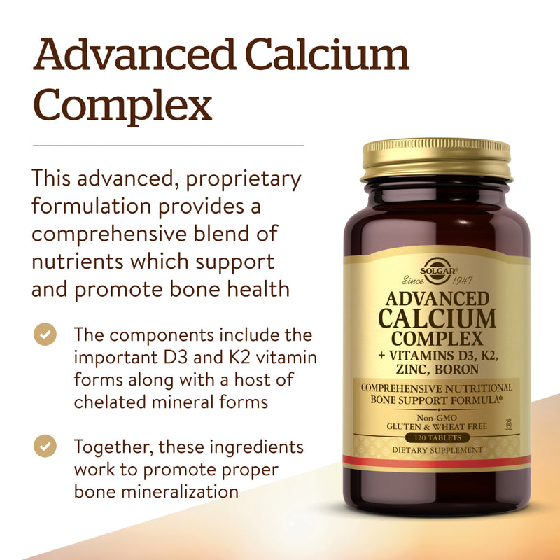 Solgar Advanced Calcium Complex 120 Tablets - DailyVita