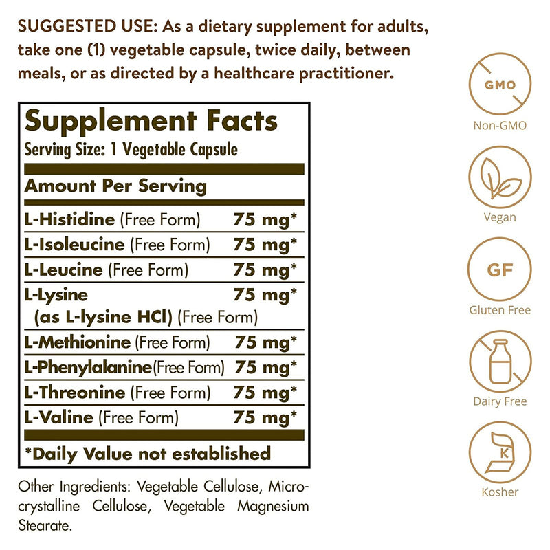 Solgar Essential Amino Complex 90 Vegetable Capsules - DailyVita