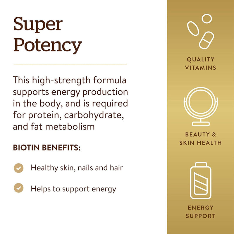 Solgar Biotin 5000 mcg 50 Vegetable Capsules - DailyVita