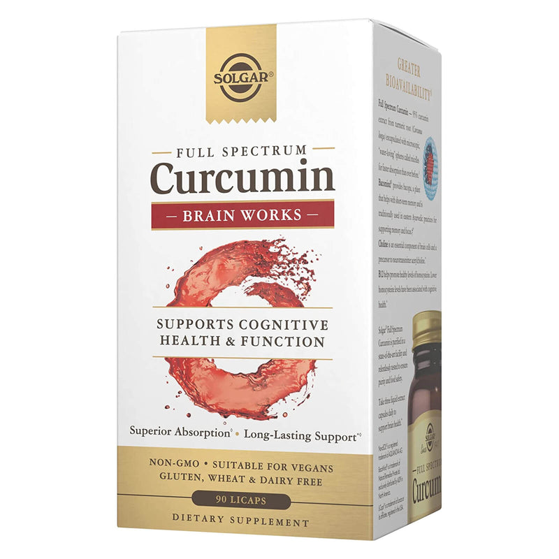 CLEARANCE! Solgar Full Spectrum Curcumin Brain Works 90 Licaps, BEST BY 01/2026 - DailyVita