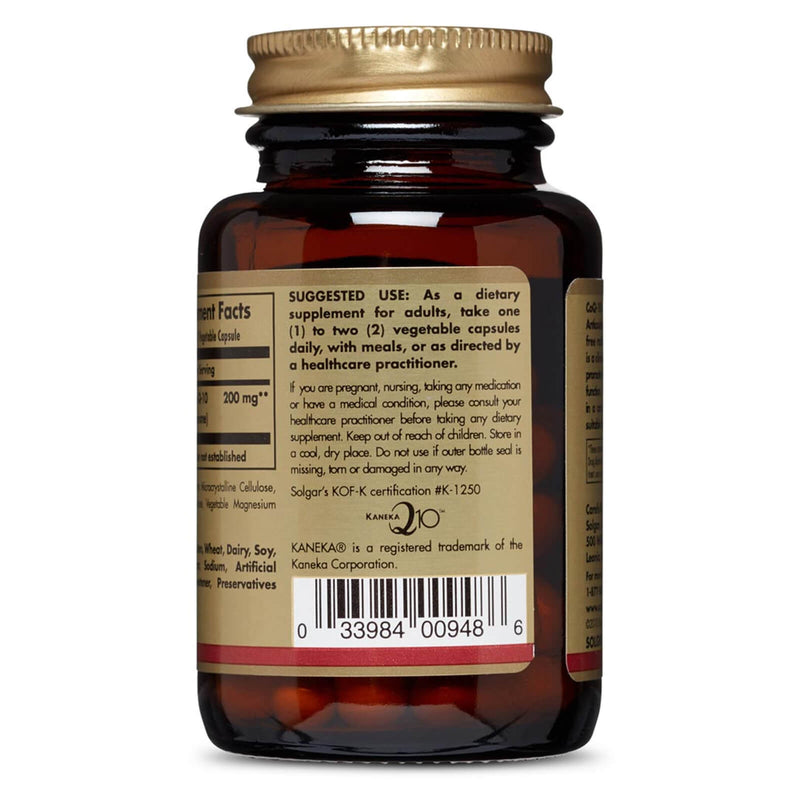 Solgar Vegan CoQ-10 200 mg 30 Vegetable Capsules - DailyVita