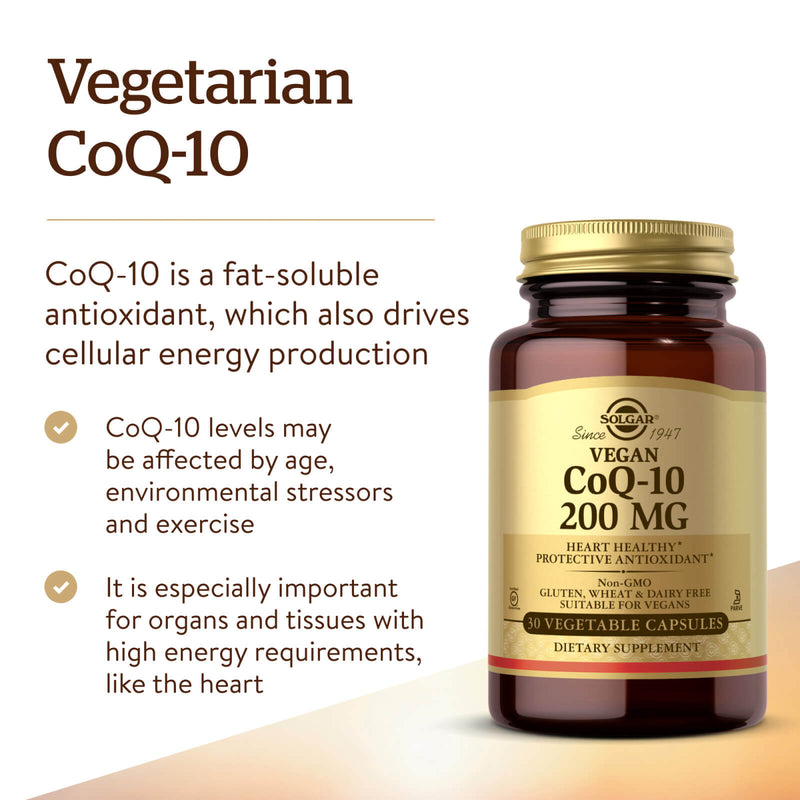 Solgar Vegan CoQ-10 200 mg 30 Vegetable Capsules - DailyVita