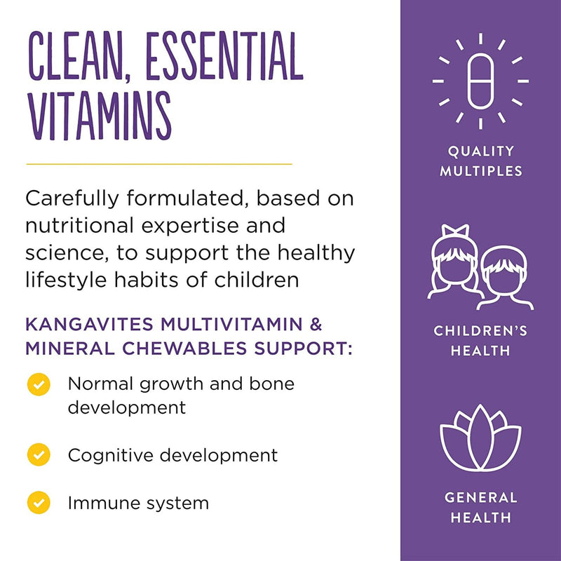 CLEARANCE! Solgar Kangavites Multivitamin & Mineral Bouncin' Berry 120 Chewable Tablets, BEST BY 07/2024 - DailyVita