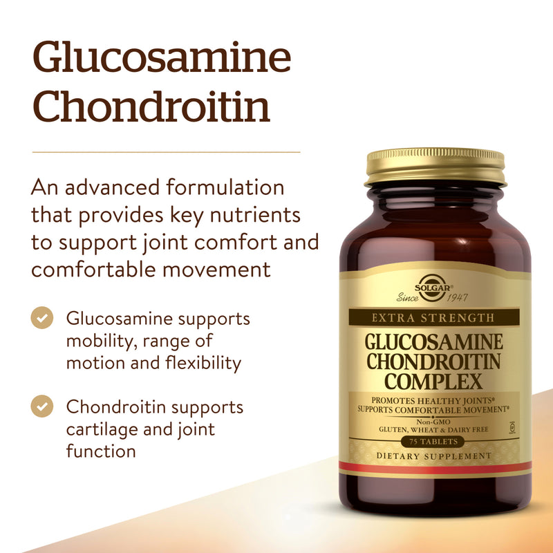 Solgar Extra Strength Glucosamine Chondroitin Complex 75 Tablets - DailyVita