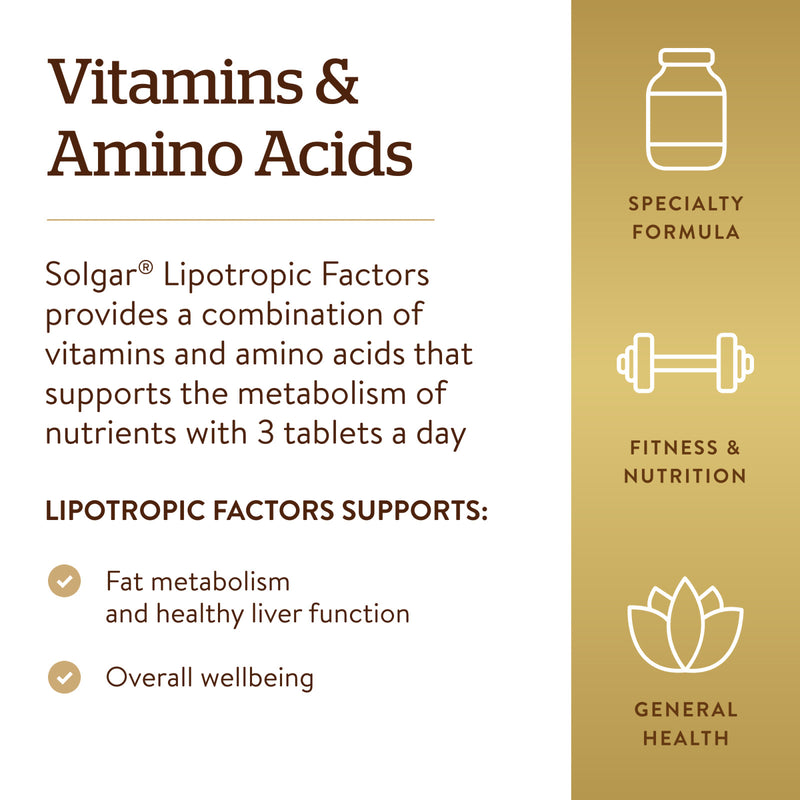 Solgar Lipotropic Factors 100 Tablets - DailyVita