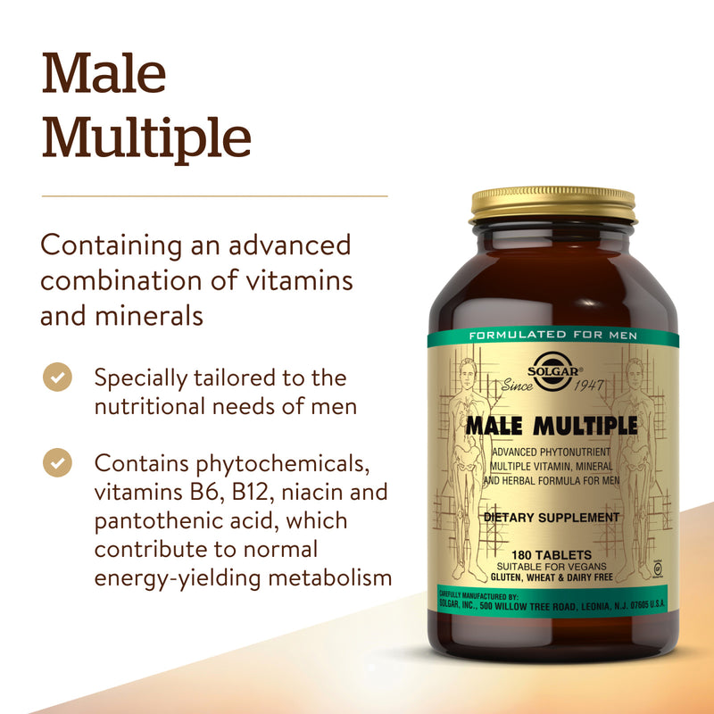 Solgar Male Multiple 180 Tablets - DailyVita