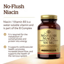 Solgar No-Flush Niacin 500 mg (Vitamin B3) (Inositol Hexanicotinate) 100 Vegetable Capsules - DailyVita