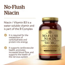 Solgar No-Flush Niacin 500 mg (Vitamin B3) (Inositol Hexanicotinate) 250 Vegetable Capsules - DailyVita