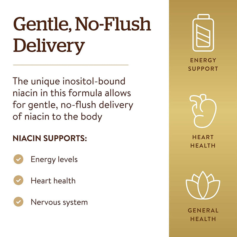 Solgar No-Flush Niacin 500 mg (Vitamin B3) (Inositol Hexanicotinate) 250 Vegetable Capsules - DailyVita