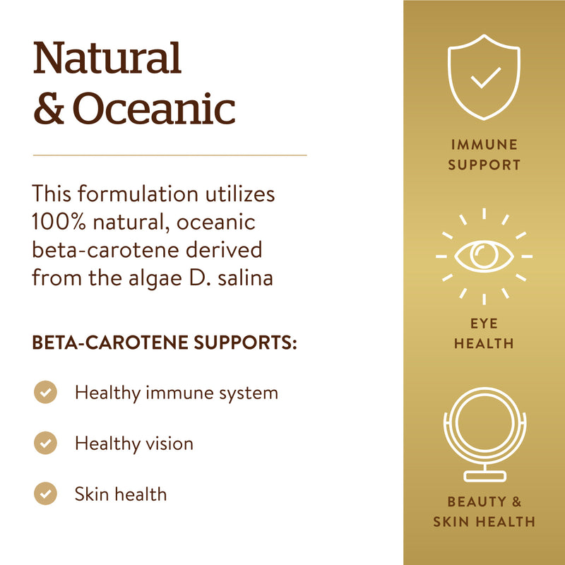 Solgar Oceanic Beta-Carotene 25000 IU 180 Softgels - DailyVita