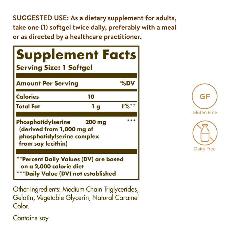 CLEARANCE! Solgar Phosphatidylserine 200 mg 60 Softgels, BEST BY 04/2025